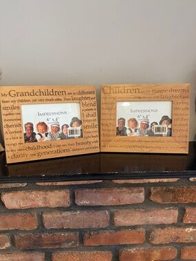 Impressions Wooden Two-Piece Photo Frame Set in Natural Brown